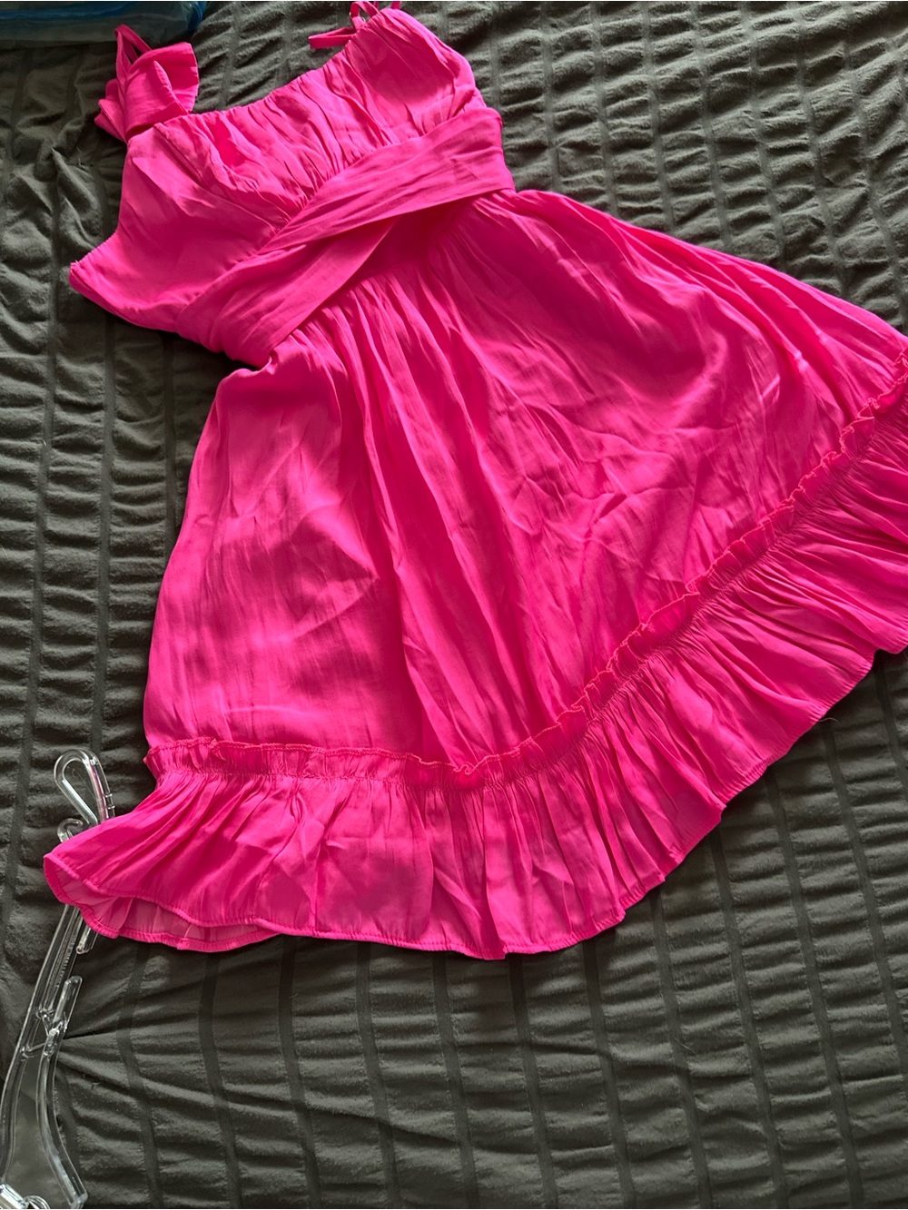 Bright Hot Pink Ruffled Sundress